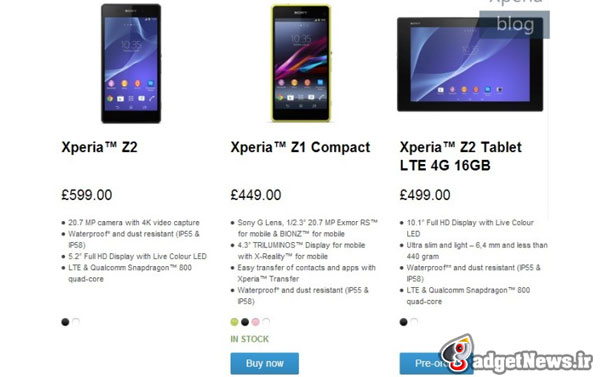 sony xperia z2 pre orders removed from official store