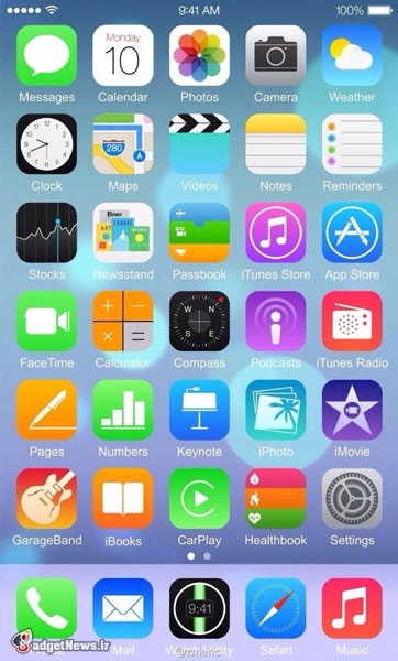 iphone-6 home screen with ios 8