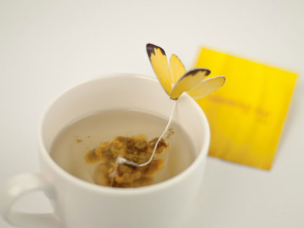 بسته بندی های خلاقانه و دیدنی چای کیسه ای به شکل پروانه