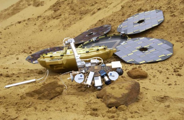 تصویری شبیه سازی شده از کاوشگر بیگل ۲ در مریخ