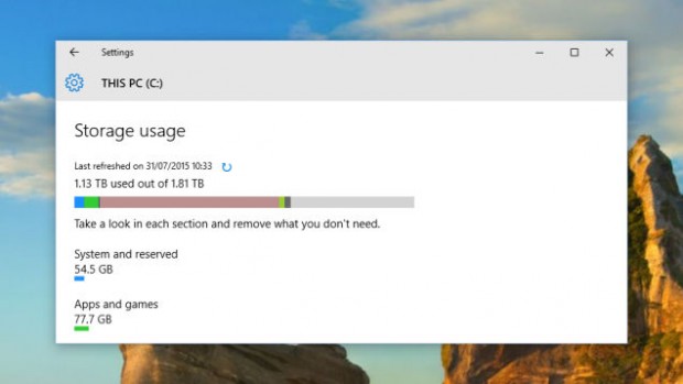 Analyze the storage space on your PC