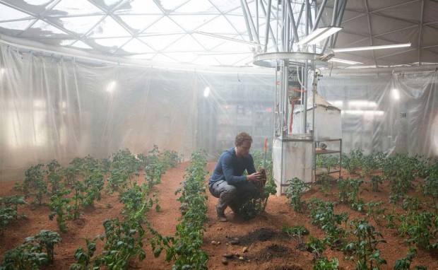 گلخانه کاشت سیب زمین مارک واتنی در مریخ.فیلم مریخی ( The Martian ) اثر ریدلی اسکات