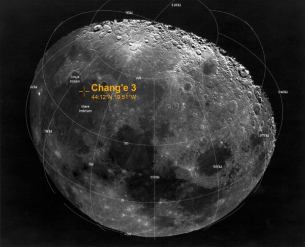      محل فرود و مکان عکس های تهیه شده HD ماه نشین Chang’e 3 از سطح ماه 