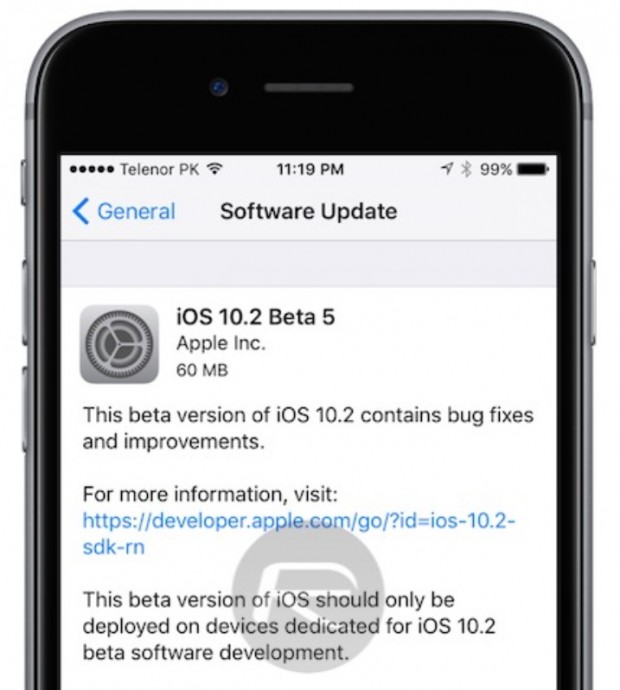آخرین نسخه بتای iOS 10.2