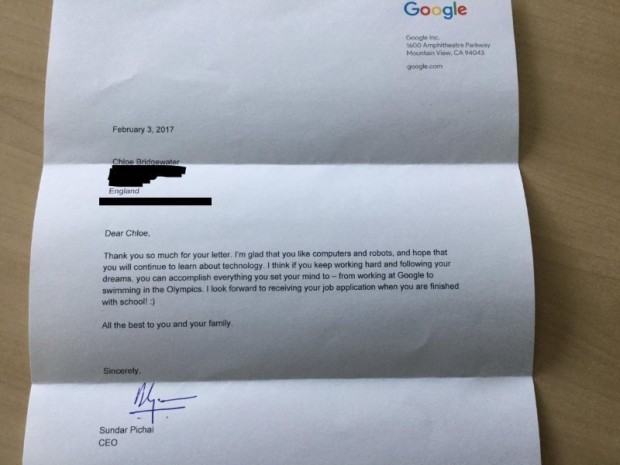 نامه دختر 7 ساله به گوگل