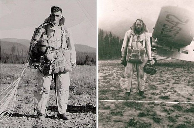 ۹ مورد از جسورانه‌ترین سقوط آزاد ها و پرش از ارتفاع‌های انجام‌شده در طول تاریخ  روفوس رابینسون (سمت راست) و اِرل کولی (سمت چپ)