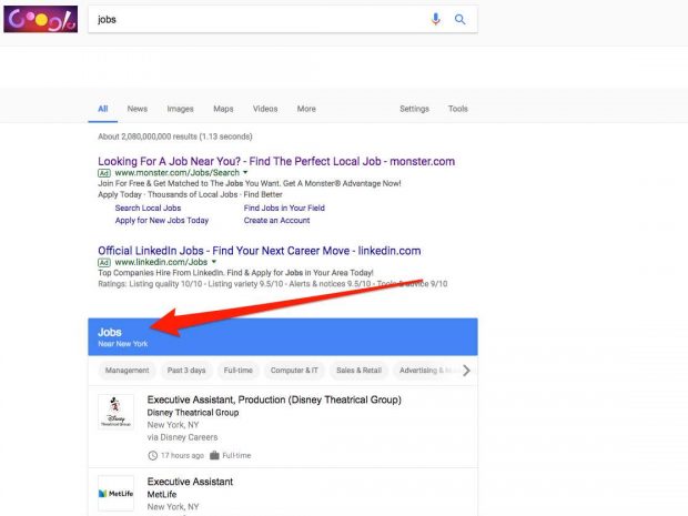 موتور جستجوی مشاغل گوگل