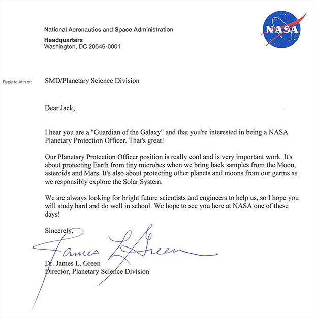 درخواست استخدام کودک 9 ساله از ناسا