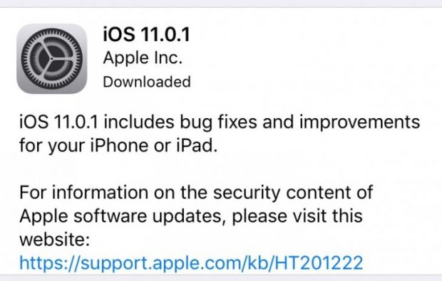 آپدیت آی او اس 11.0.1 برای آیفون