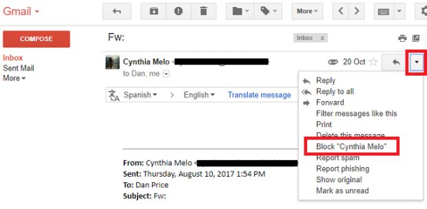 جلوگیری از دریافت ایمیل های ناخواسته در Gmail گوگل