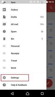 Gmail App Settings