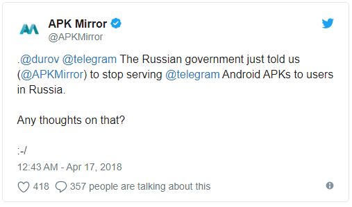 فیلتر تلگرام در روسیه