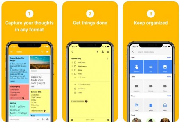 Google Keep آی او اس