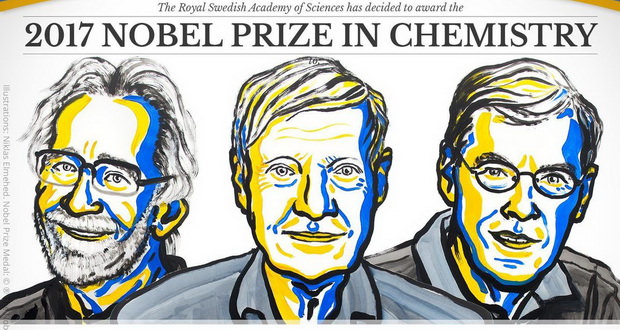 جایزه نوبل شیمی 2017 به طرح تهیه تصاویر سه بعدی از مولکول‌های زنده تعلق گرفت