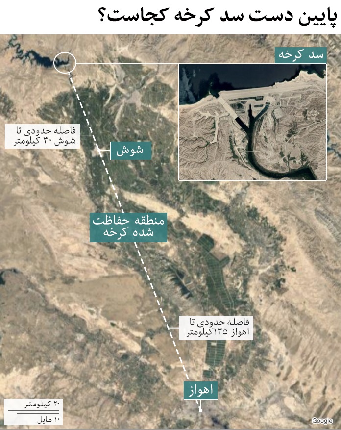 نقشه ماهواره ای سیل خوزستان