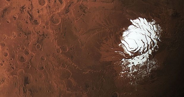 یخ آب در مریخ
