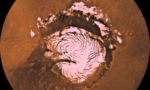 یخ آب در مریخ