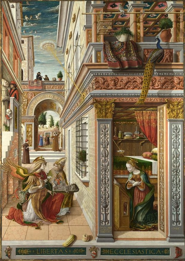 نقاشی The Annunciation with Saint Emidius اثر کارلو کریولی