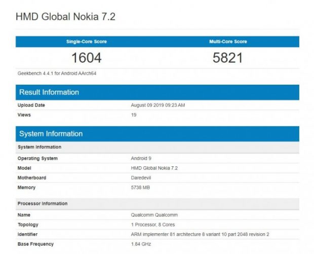 نتایج بنچمارک نوکیا 7.2 