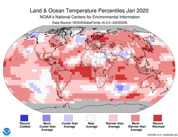 گرمایش زمین ژانویه 2020 را گرم‌ترین ژانویه تاریخ کرد!