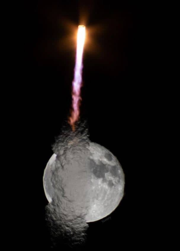 شکار تصاویری شگفت‌انگیز از عبور موشک از مقابل ماه + ویدیو