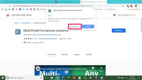 فوروارد همزمان چند ایمیل در Gmail