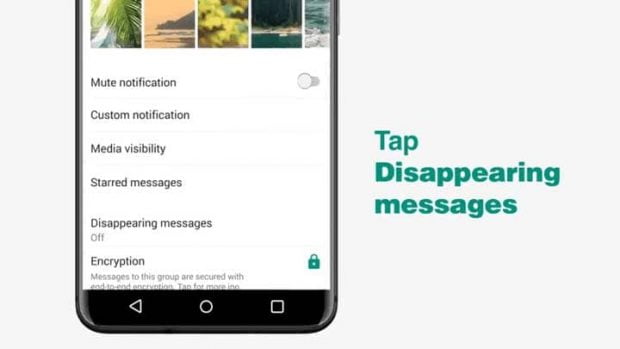 مراحل فعال کردن Disappearing Messages واتساپ