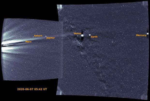تصویر جدید و شگفت‌انگیز منظومه شمسی از دید فضاپیمای خورشیدی ناسا