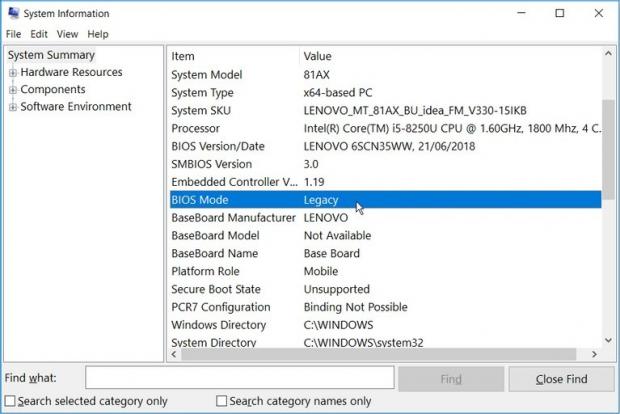 تنظیمات UEFI Firmware Settings