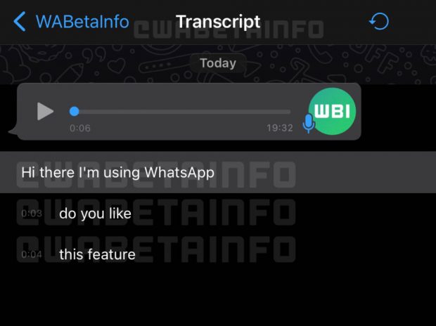 قابلیت تبدیل پیام‌های صوتی به متن در واتساپ