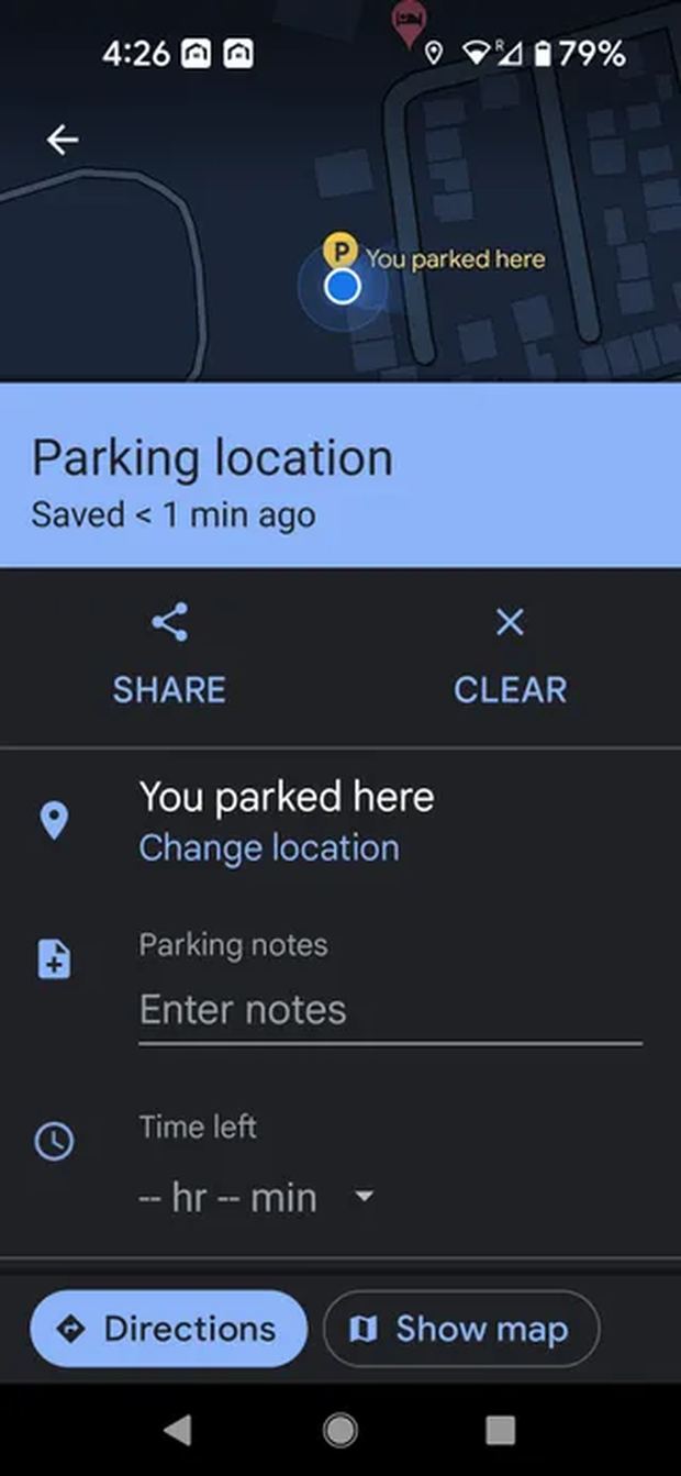 ذخیره جای پارک اتومبیل در Google Maps