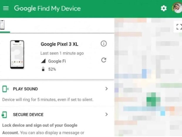 برنامه find my device گوگل برای پیدا کردن گوشی