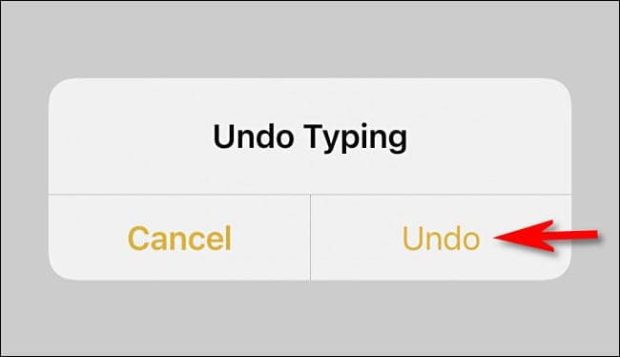 tap undo typing