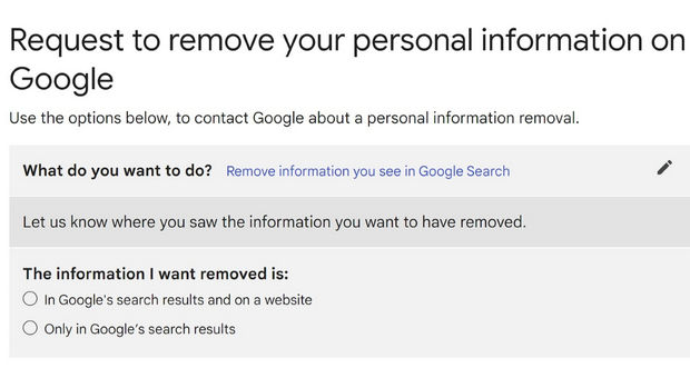 حذف کردن اطلاعات شخصی از نتایج جستجو گوگل