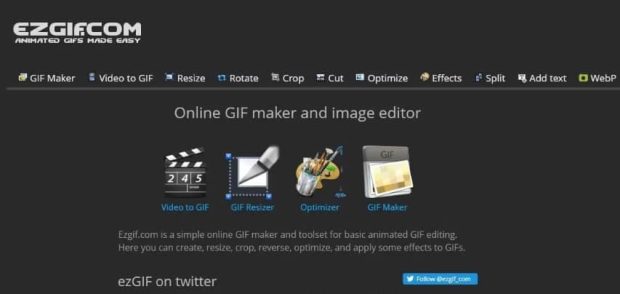 وب سایت ezgif، تبدیل ویدیو به فایل GIF