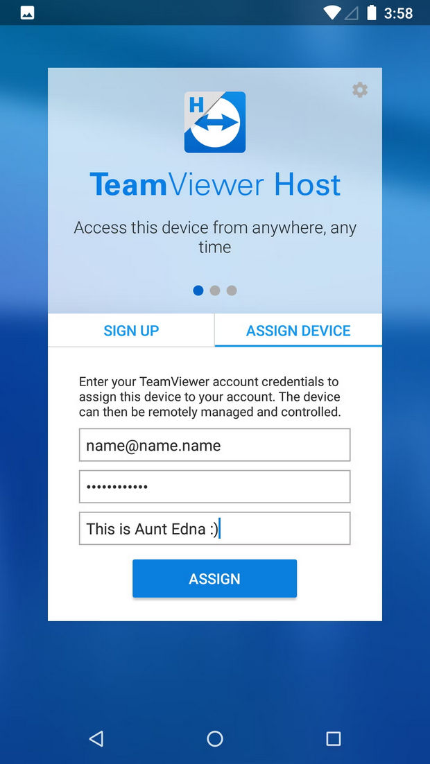 تنظیمات اپلیکیشن TeamViewer Host