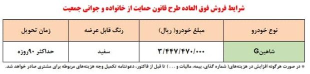 شرایط فروش فوق العاده سایپا شاهین