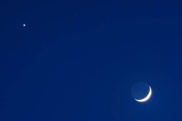 Venus and a crescent Moon