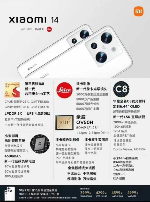 تاریخ رونمایی، مشخصات فنی و قیمت گوشی شیائومی ۱۴