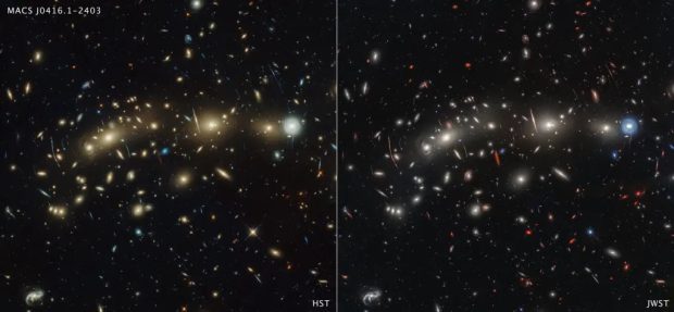 ثبت عکس خوشه کهکشانی MACS0416 با اتحاد دو تلسکوپ جیمز وب و هابل