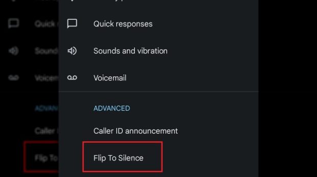 تماس بی صدا در اندروید با قابلیت Flip to silent
