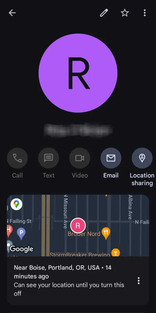 ردیابی موقعیت مکانی زنده مخاطبین در اپلیکیشن گوگل Contacts