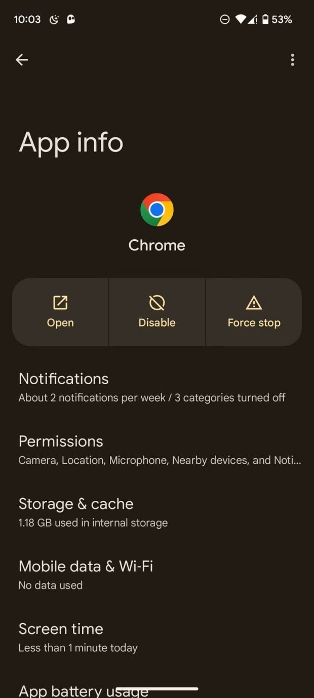 تنظیمات Google Chrome