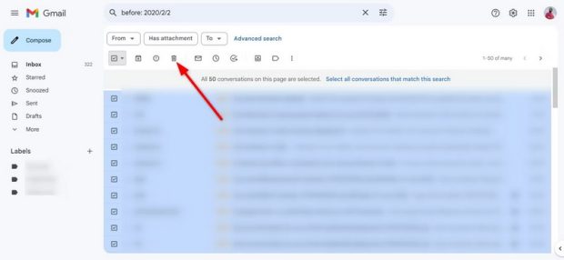 آموزش حذف انبوه ایمیل‌ها در جیمیل