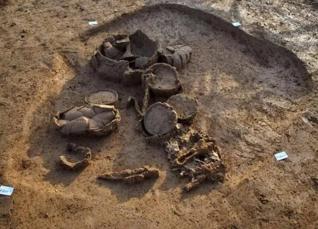 کشف مقبره باستانی از بقایای انسان در کنار حیوانات خانگی