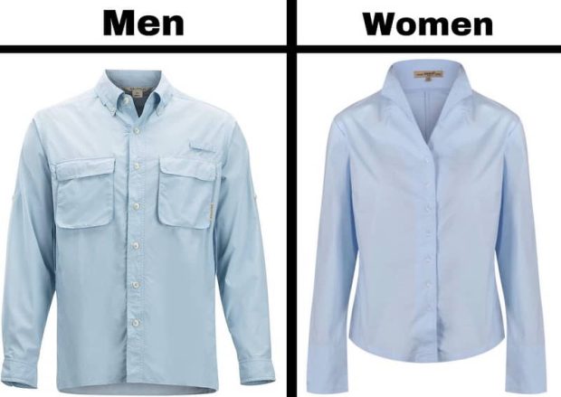 دکمه در طراحی پیراهن مردانه و زنانه
