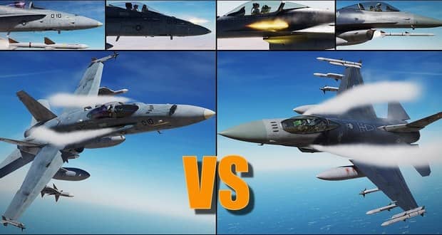 مقایسه جنگنده اف 16 و اف 18