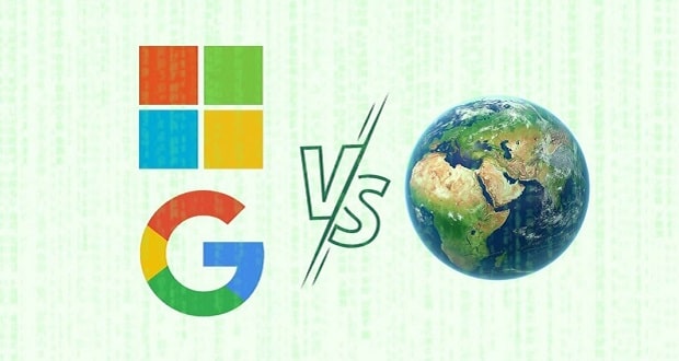 مصرف برق گوگل مایکروسافت