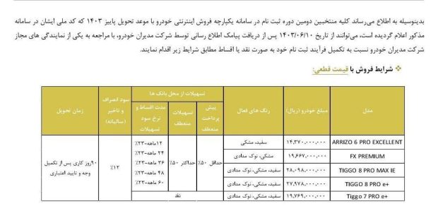 شرایط فروش مدیران خودرو