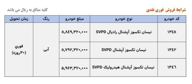 شرایط فروش وانت نیسان